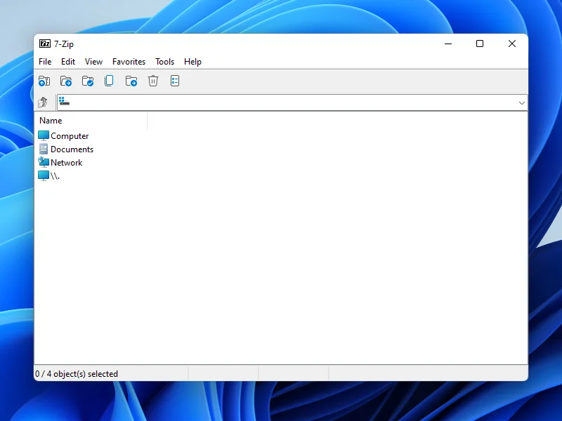 لقطة شاشة 7-Zip 1