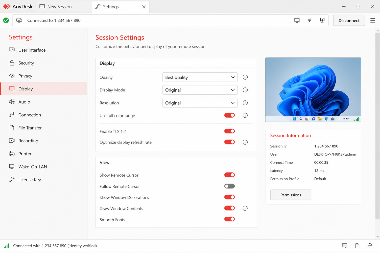لقطة شاشة Anydesk 3