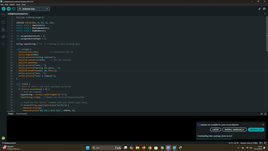 لقطة شاشة Arduino IDE 1