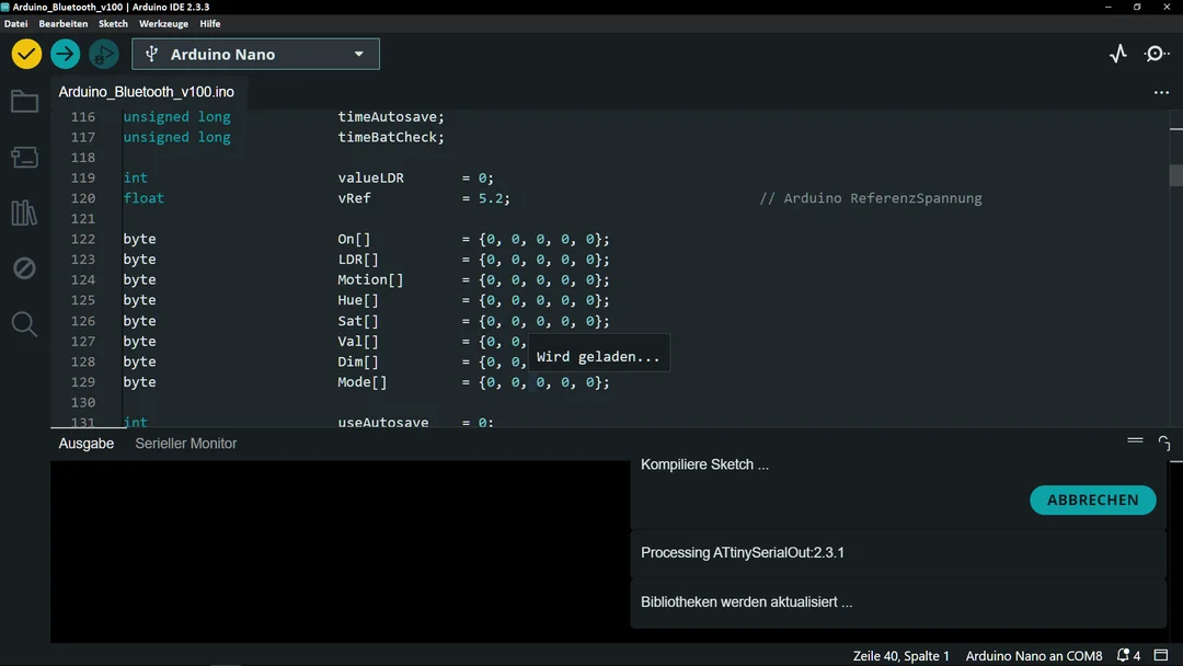 لقطة شاشة Arduino IDE 3