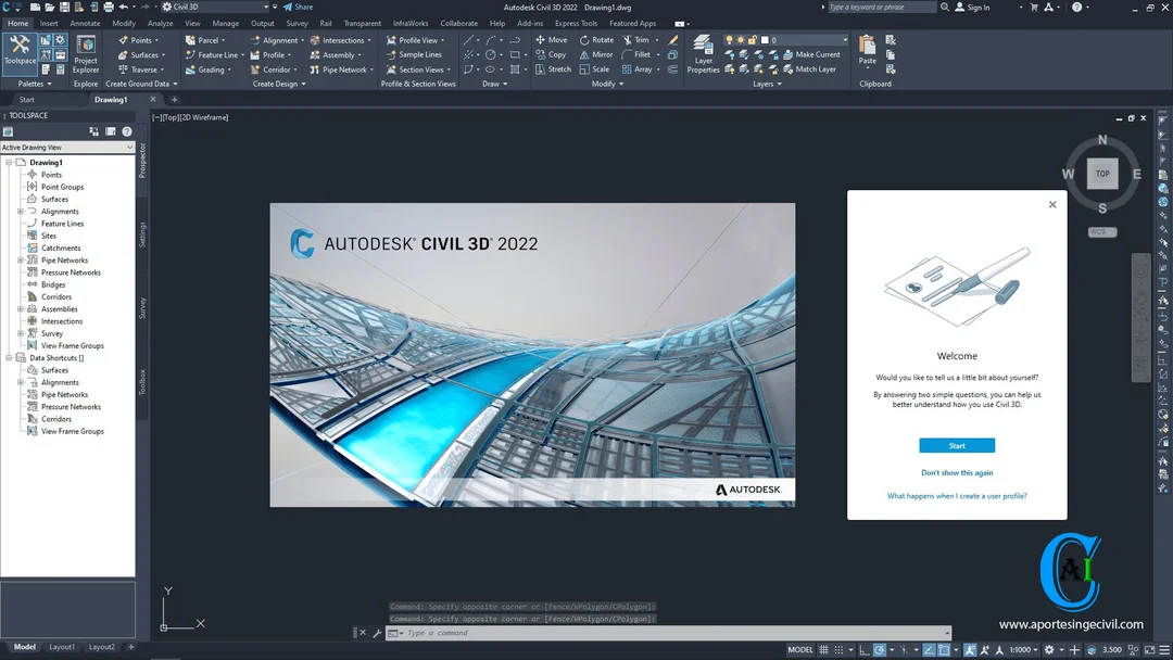 لقطة شاشة Autodesk AutoCAD Civil 3D 1