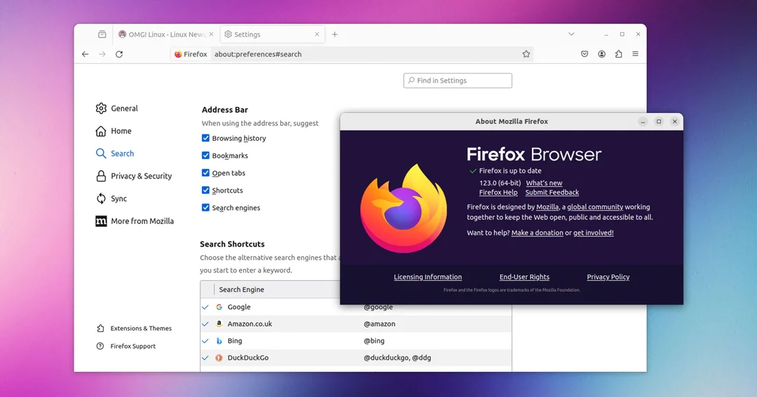 لقطة شاشة Firefox 2
