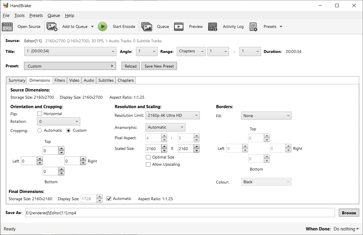 لقطة شاشة HandBrake 2