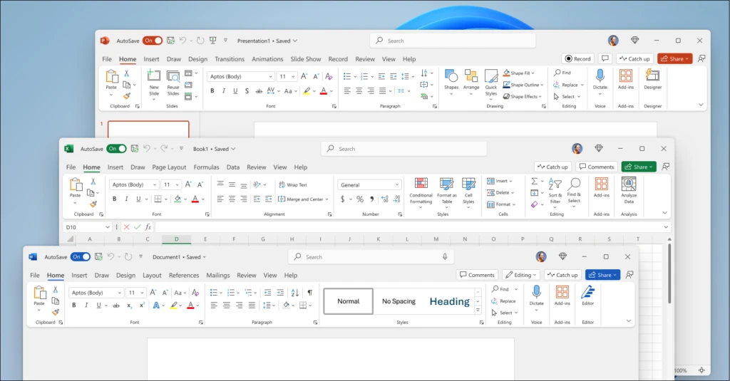 لقطة شاشة Microsoft Office 1