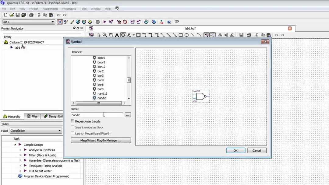 لقطة شاشة Quartus 2