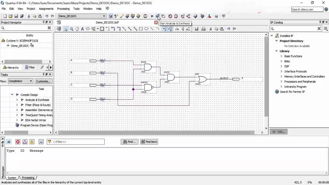 لقطة شاشة Quartus 3
