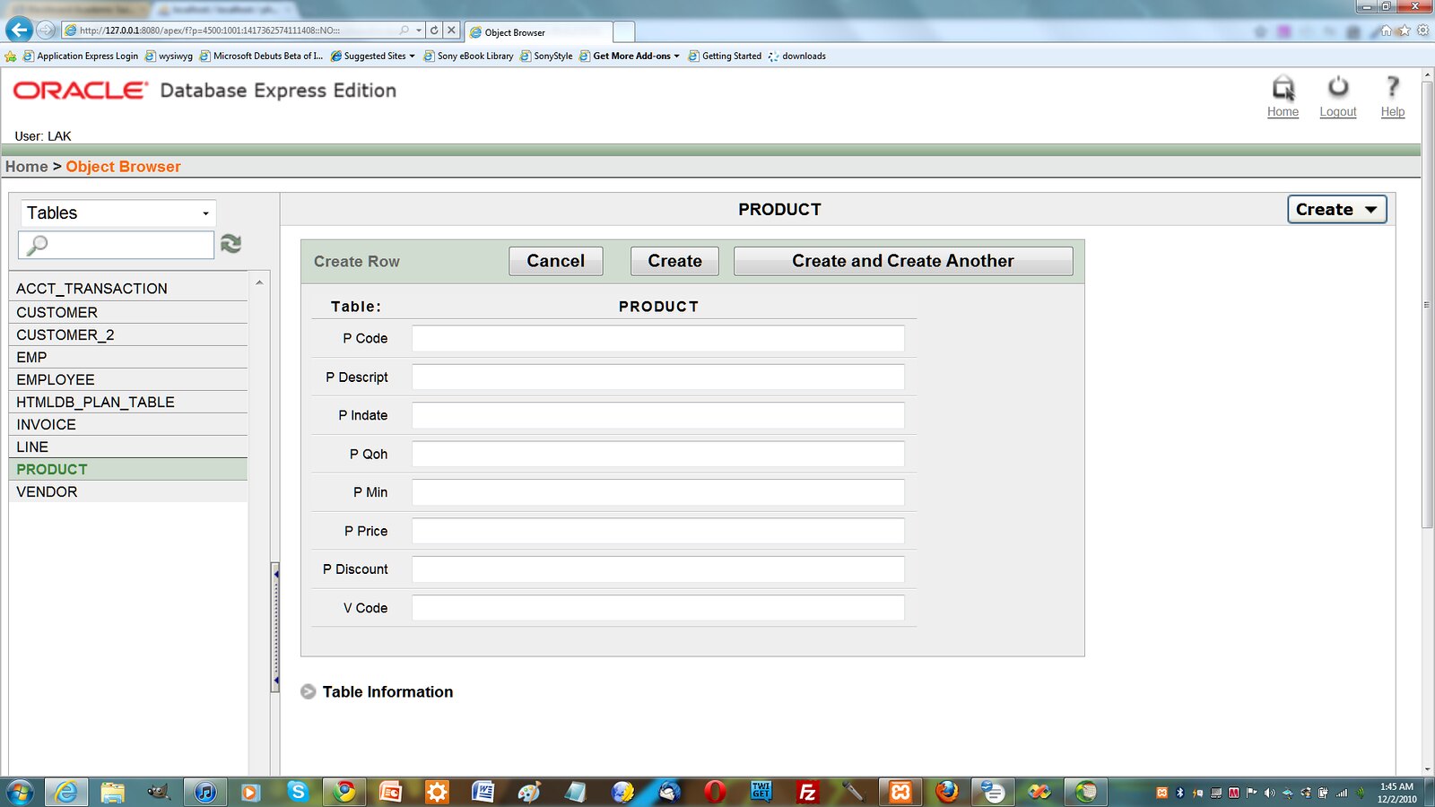 لقطة شاشة Oracle 2