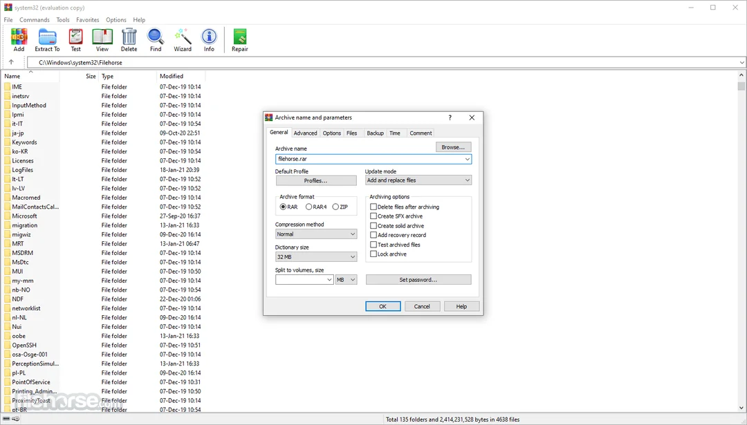 لقطة شاشة WinRAR 2