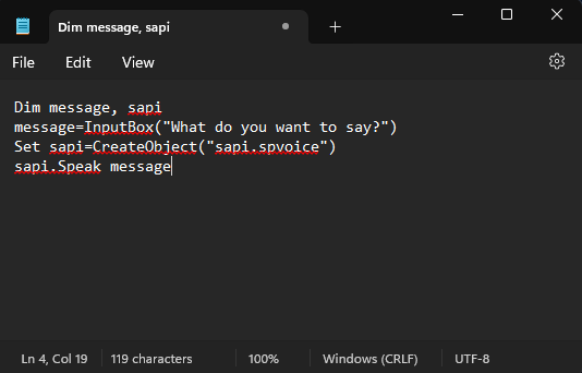 صورة توضح Notepad
