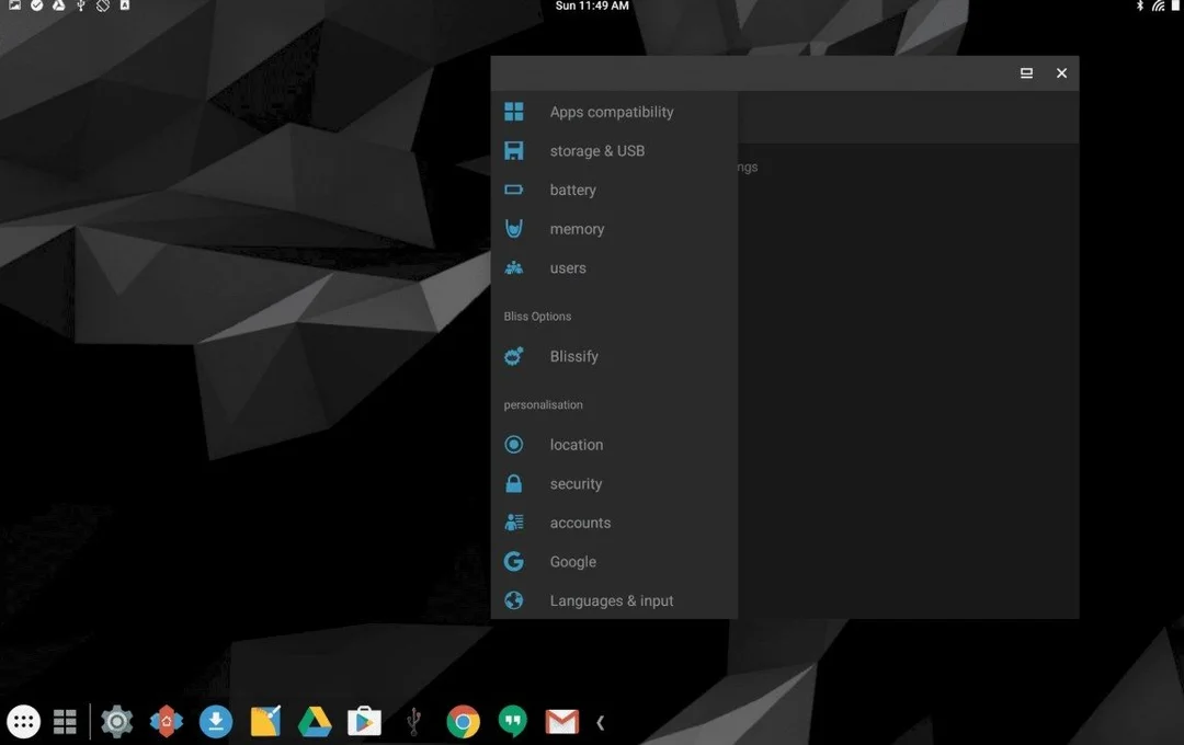 لقطة شاشة Bliss OS 3