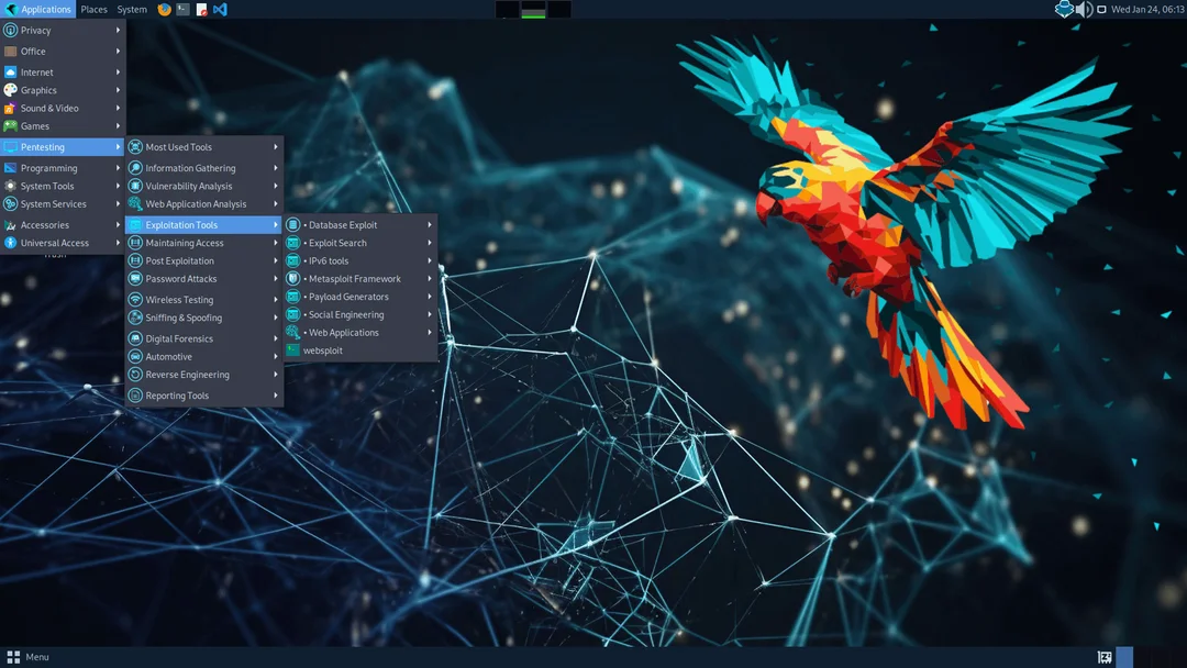 لقطة شاشة Parrot Security 1