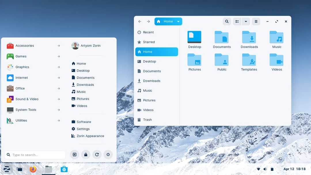 لقطة شاشة Zorin OS 17.1 Core 1