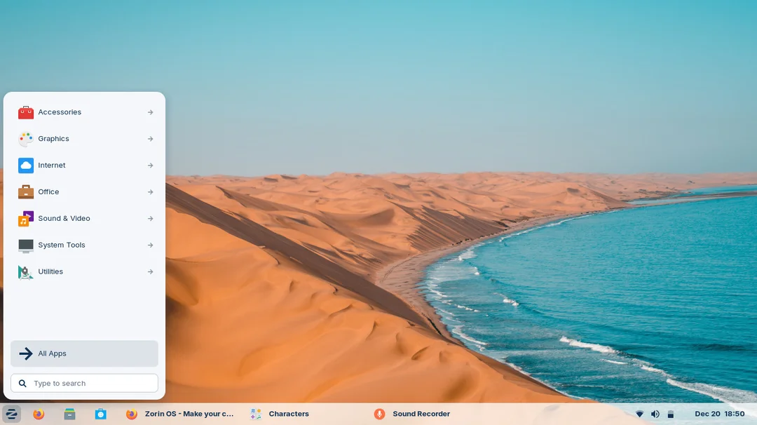 لقطة شاشة Zorin Pro 2