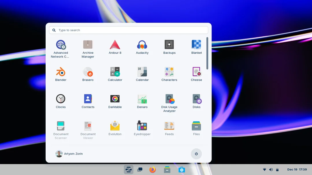 لقطة شاشة Zorin Pro 3